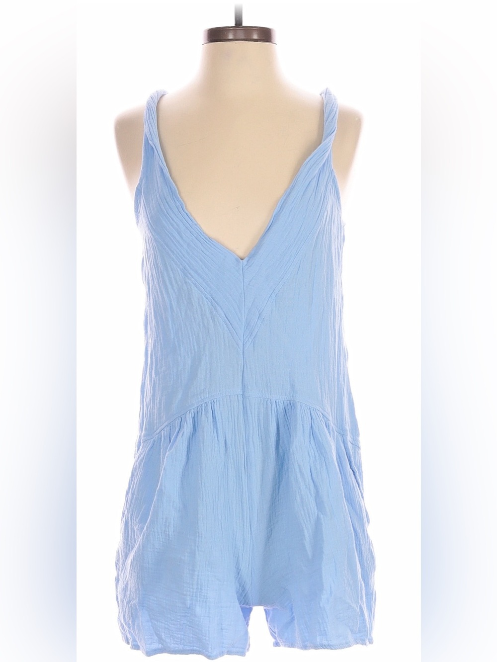 Latched Mama Light Blue Sleeveless Romper